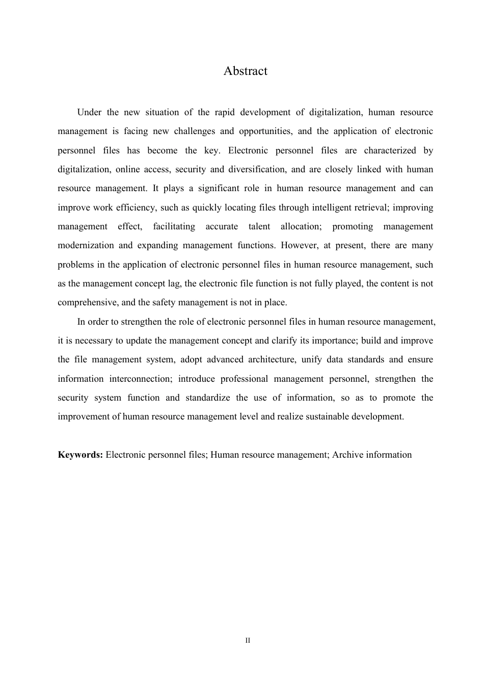25年CH人力资源管理 新形势下电子人事档案在人力资源管理中的作用-成教-约12916字符.pdf_第2页
