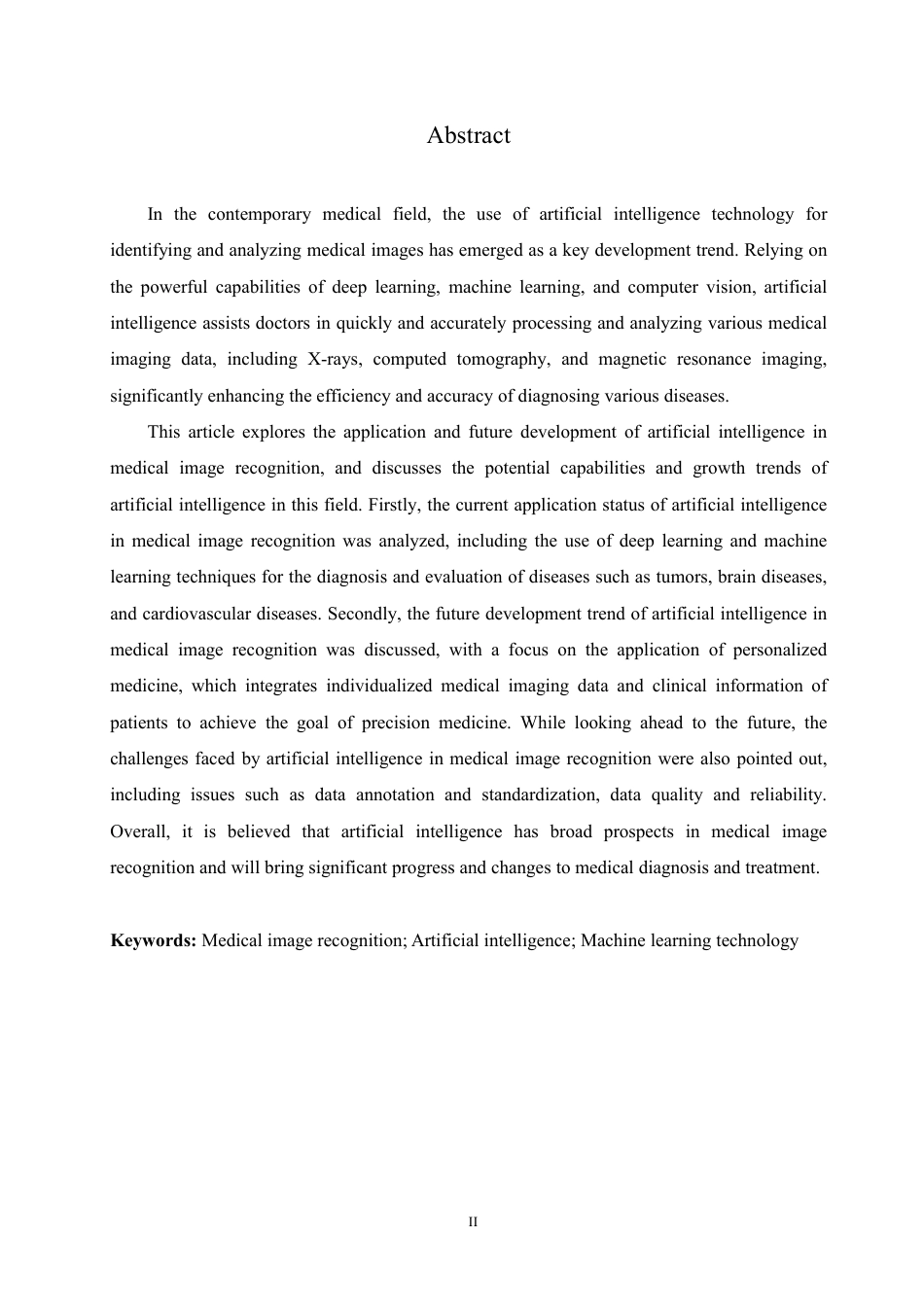 25年CH计算机科学 人工智能在医学影像识别中的应用与前景分析-成教-约11781字符.pdf_第2页
