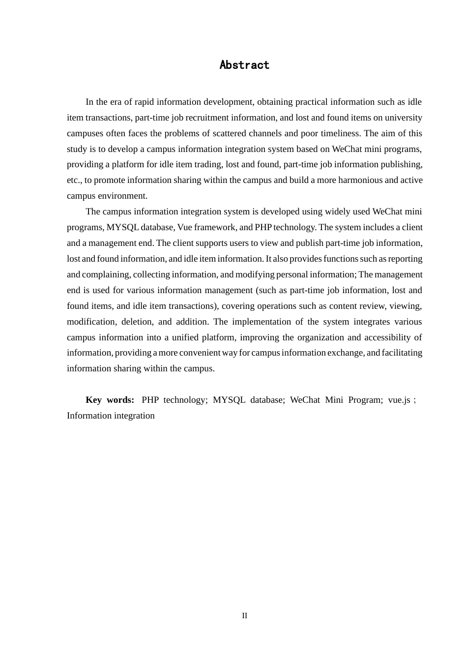 25年CH计算机科学-基于微信小程序的校园信息整合系统的设计与实现-docx-技术；MYSQL数据库；微信小程序；Vue-js；信息整合定稿-约21995字符.docx_第3页