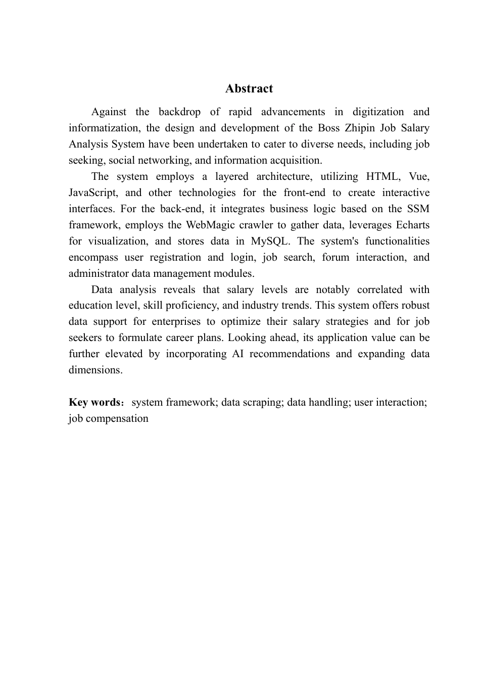 25年CH大数据管理与应用 直聘的岗位薪酬分析系统设计与实现Boss终稿-约28968字符.pdf_第3页