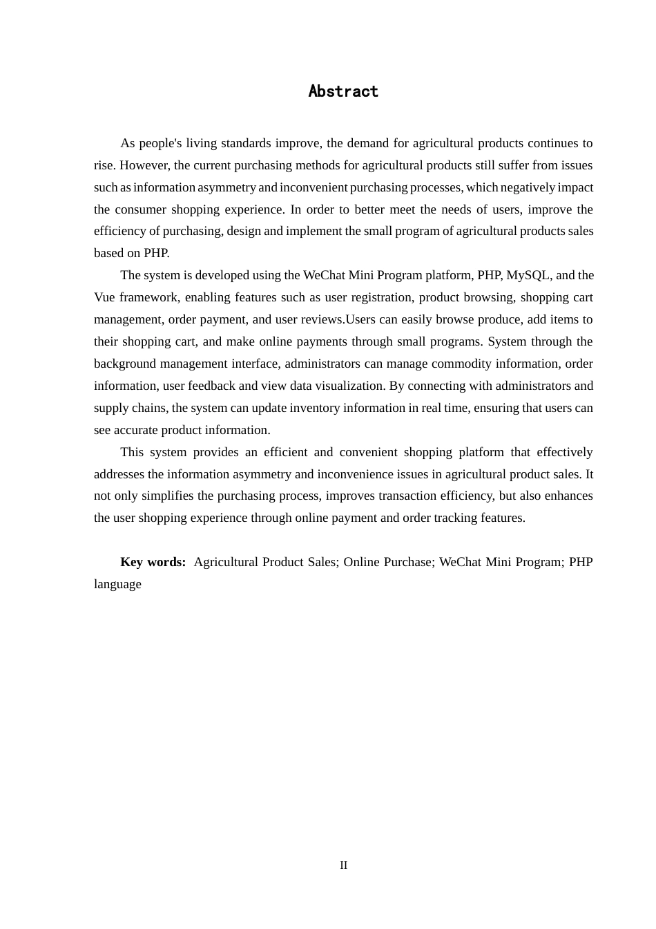 25年CH计算机科学-基于PHP的农产品销售小程序的设计与实现-docx-数据库；Vue框架；微信小程序；PHP语言最终稿-约14548字符.docx_第2页