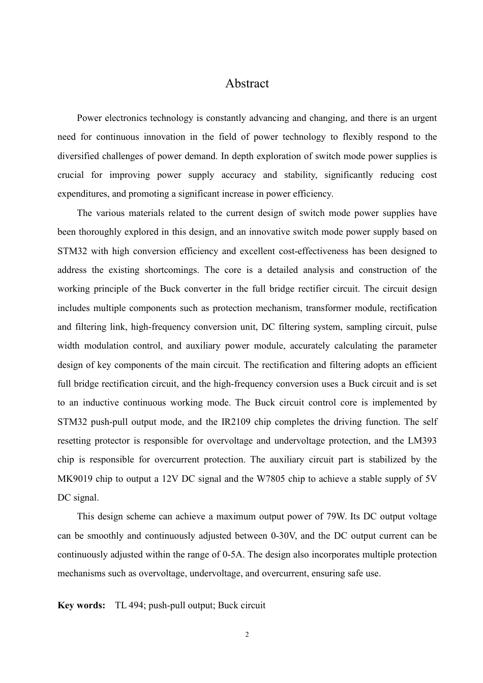 25年CH电气工程及其自动化 基于单片机小功率开关电源设计-约25009字符终稿.pdf_第2页