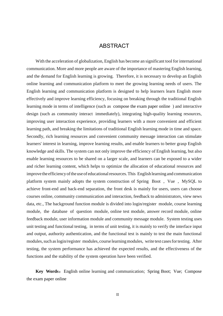 25年CH软件工程-基于SpringBoot和Vue的英语学习与交流平台设计与实现最终稿-约21492字符.docx_第2页