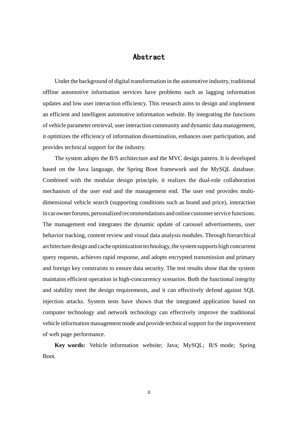 25年CH数据科学与大数据技术 关键词：车辆资讯网站；Java；MySQL；B_S模式；SpringBoot定稿-约23323字符.docx_第3页