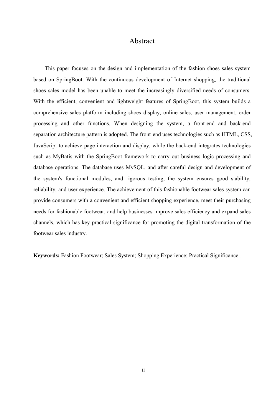 25年CH计算机科学与技术 基于SpringBoot的时尚足履销售系统设计与实现-约23834字符终稿.pdf_第2页