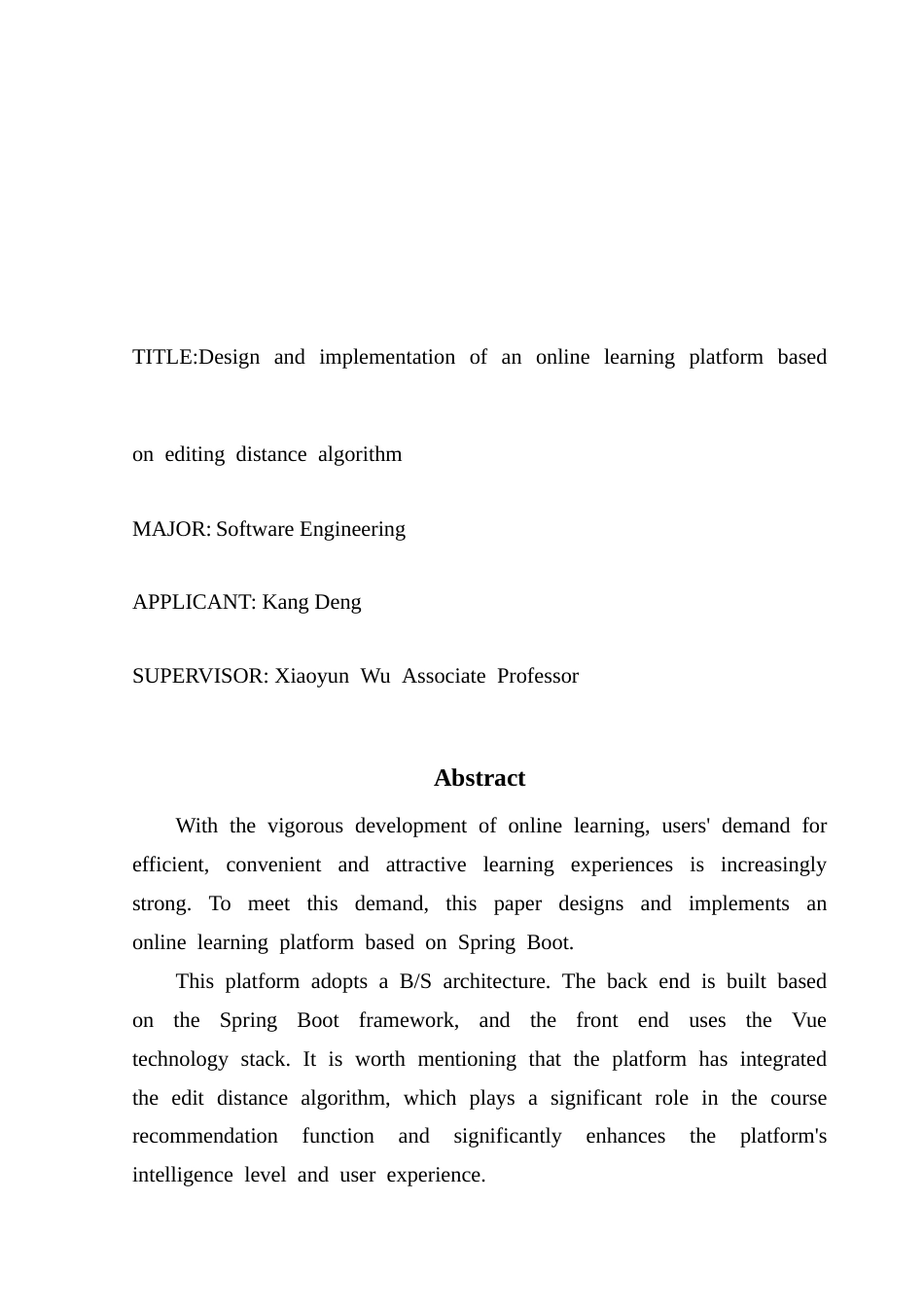 25年CH软件工程 基于编辑距离算法的在线学习平台的设计与实现-约27526字符.doc_第3页