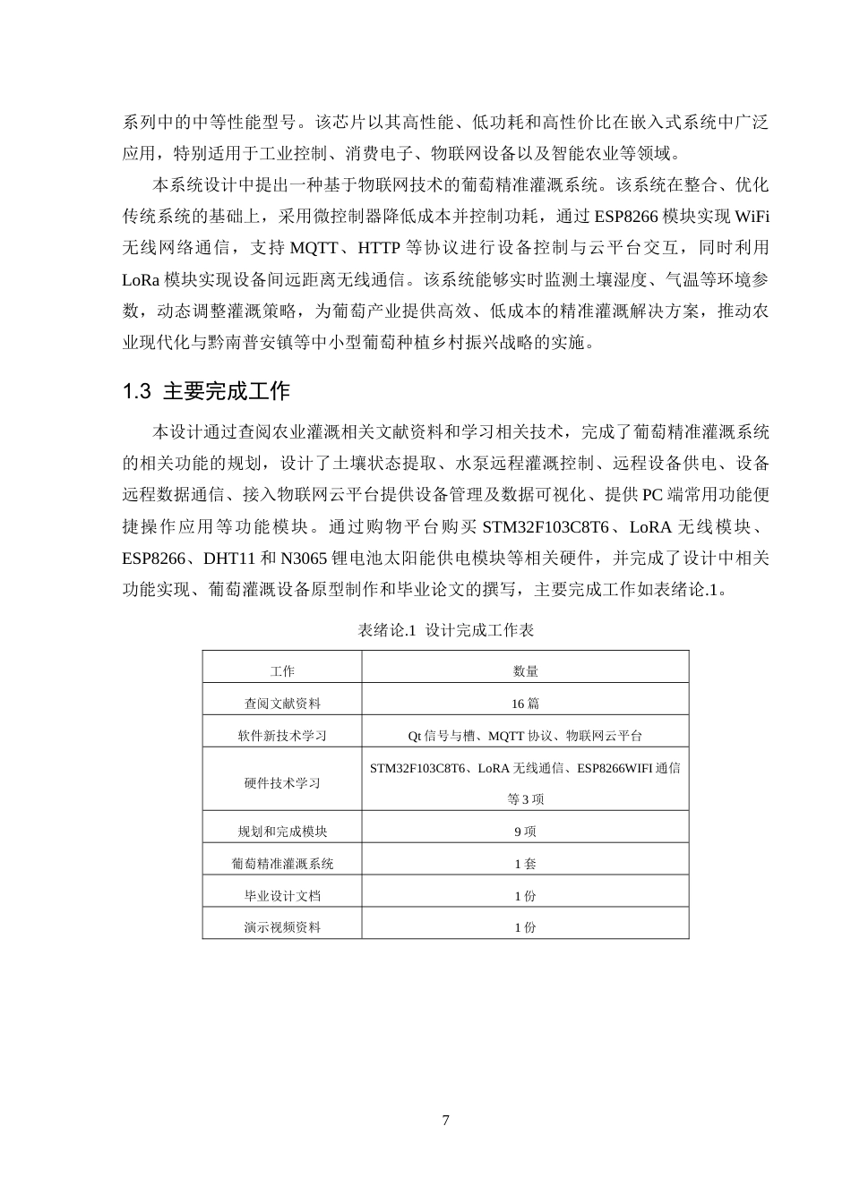 25年CH计算机科学-葡萄精准灌溉系统的设计与实现-物联网云平台；STM32F103；LoRA；灌溉智能农业；葡萄种植定稿-约18433字符.docx_第7页