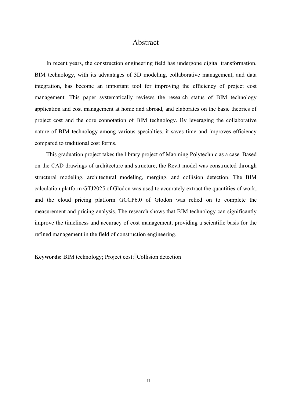 25年CH 基于BIM技术在茂名职业技术学院图书馆项目中的工程造价分析-约30195字符终稿.pdf_第2页