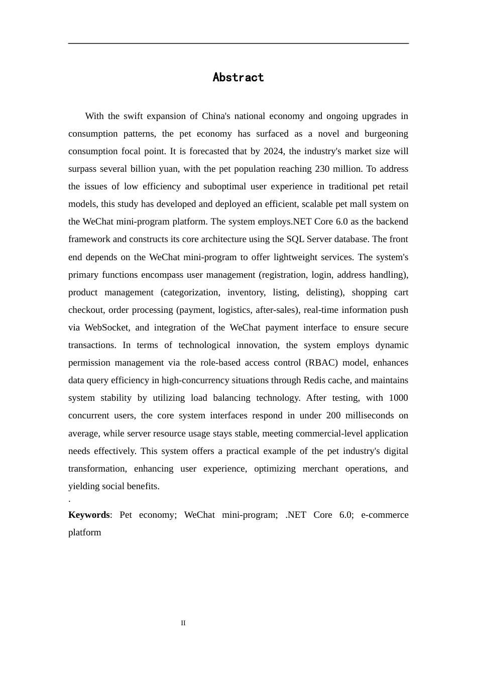 25年CH计算机科学-终稿(修改1）docx-docx-宠物经济；微信小程序；-NETCore6-0；电商平台终稿-约20544字符.docx_第2页