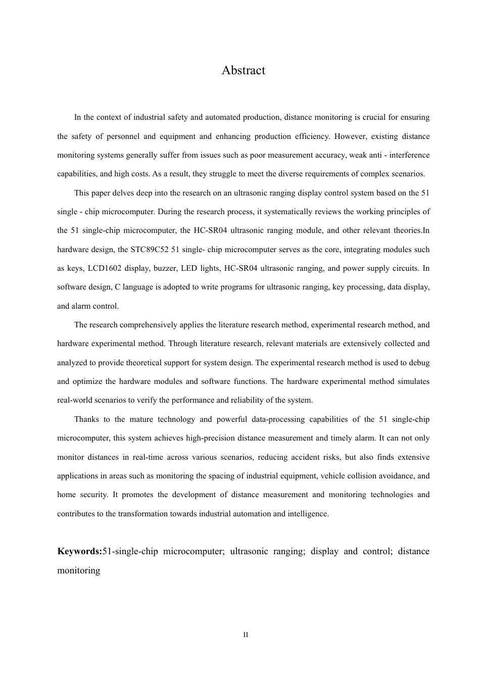25年CH电子信息工程 51单片机的超声波测距显示控制设计-约24648字符终稿.pdf_第2页