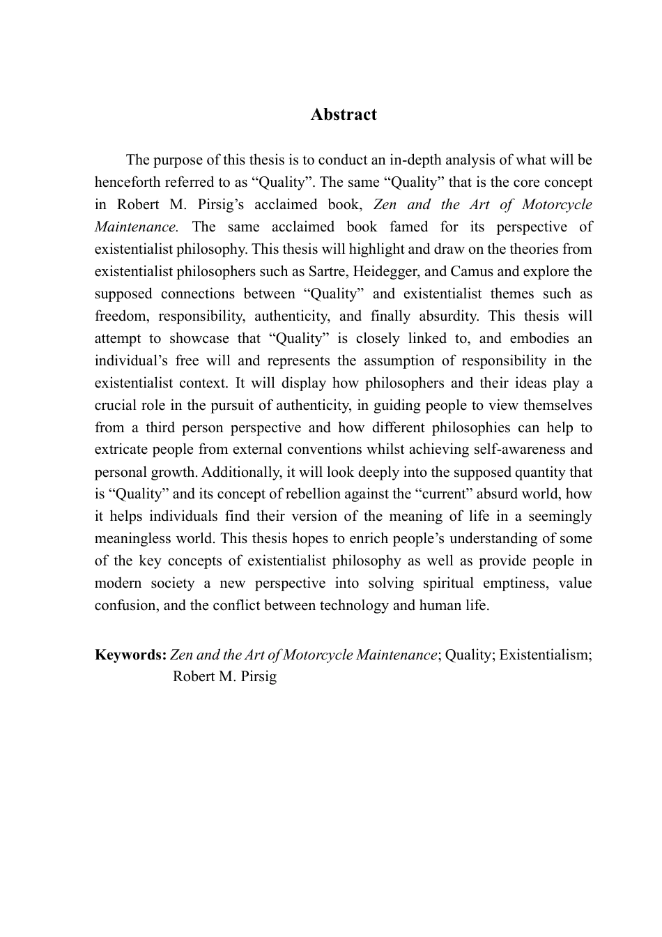 25年CH商务英语  《Zenand Art of Motorcycle Maintenance》中“质量”概念的存在主义分析终稿-约62172字符.pdf_第3页