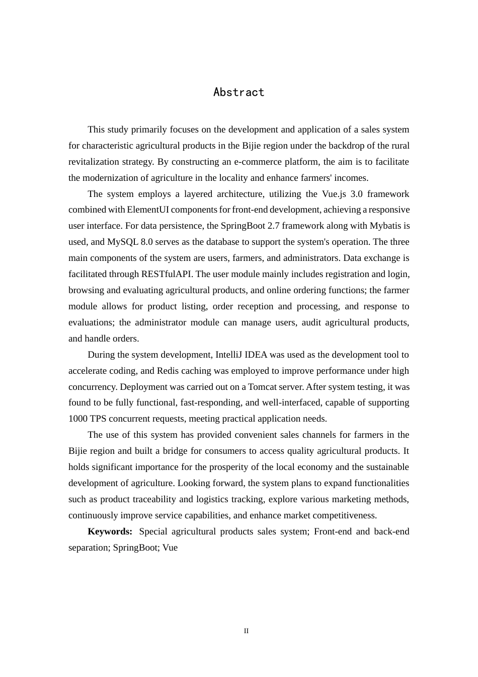 25年CH数据科学与大数据技术 关键词：特色农产品销售系统；系统开发；Vue；SpringBoot定稿-约25603字符.docx_第2页