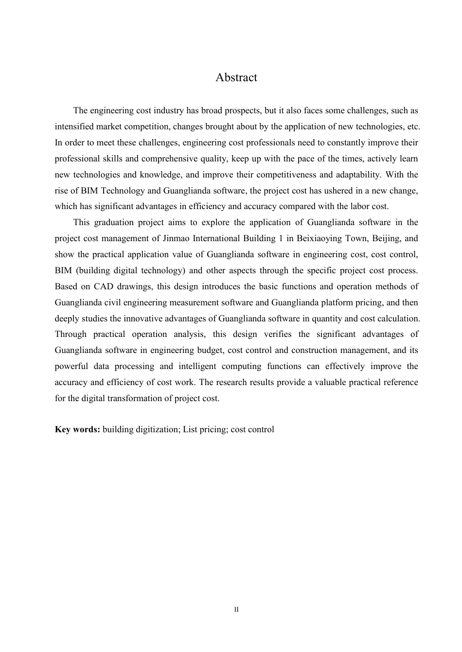 25年CH工程造价 广联达软件在北京北小营镇金茂国际1#楼成本管理中的应用-约26841字符终稿.pdf_第2页