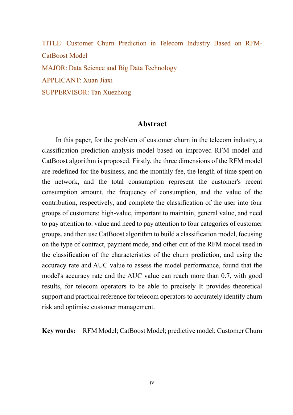 25年CH数据科学与大数据技术-基于RFM-Catboost模型的电信行业客户的流失预测-约21347字符.pdf_第3页