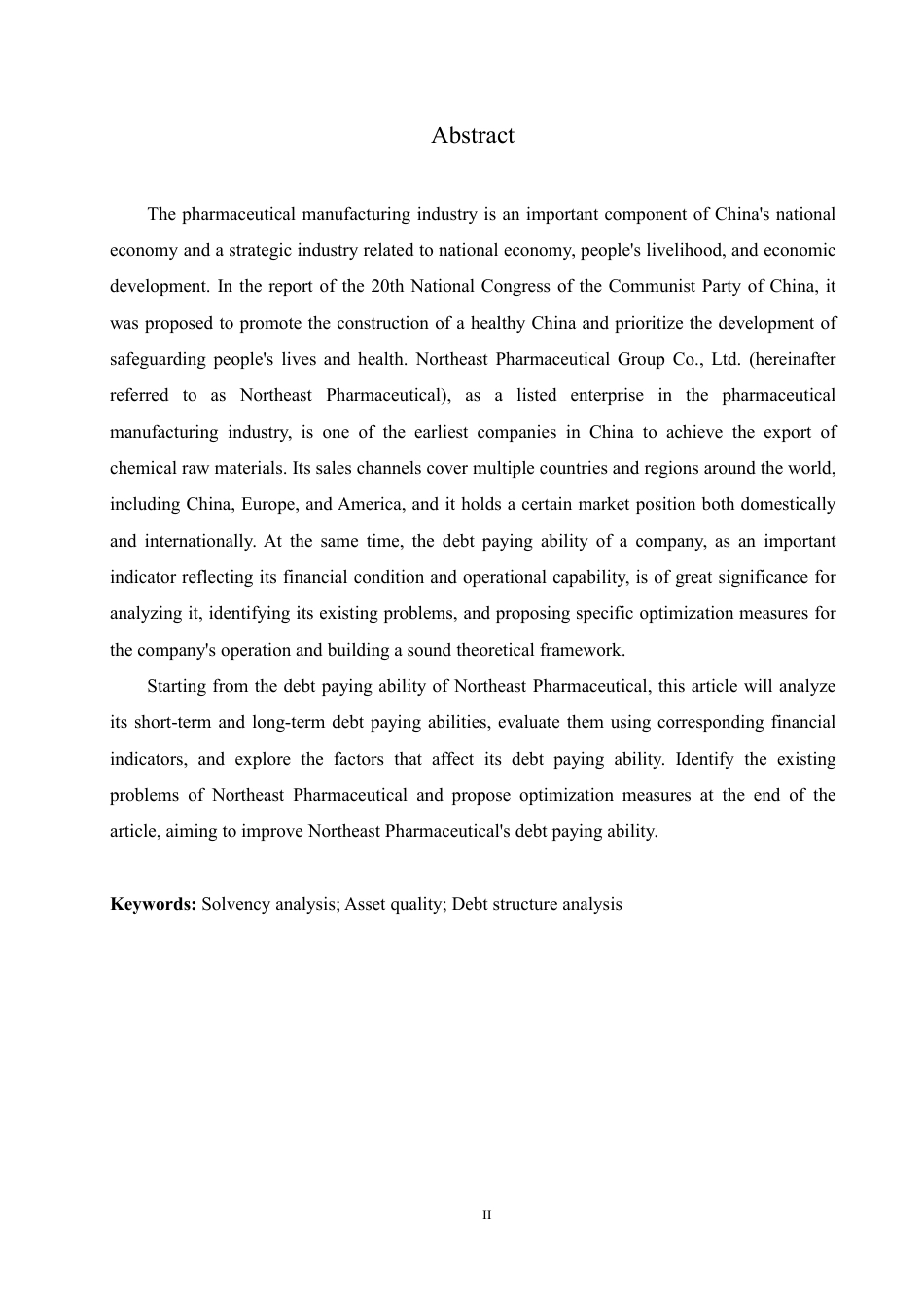 25年CH会计学 东北制药偿债能力分析-约17894字符终稿.pdf_第2页