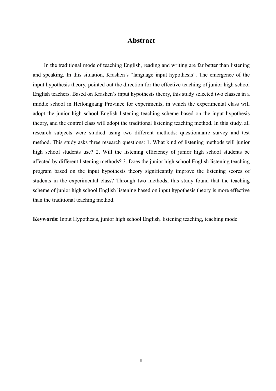 25年CH英语 基于输入假说理论的初中英语听力教学研究-约51077字符终稿.pdf_第3页