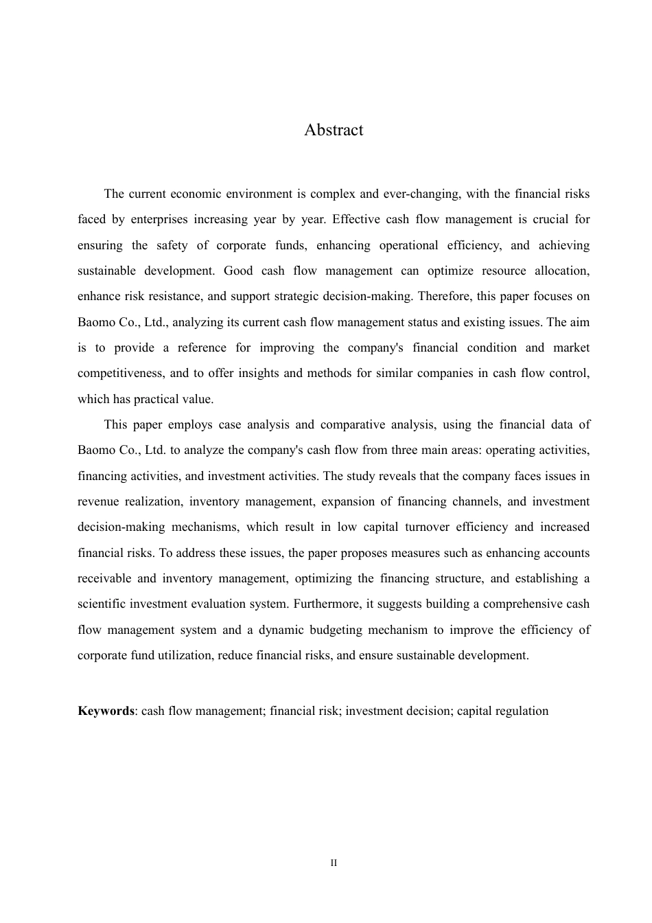 25年CH会计学  宝莫股份公司现金流量管理问题分析-(3)-约16924字符终稿.pdf_第2页