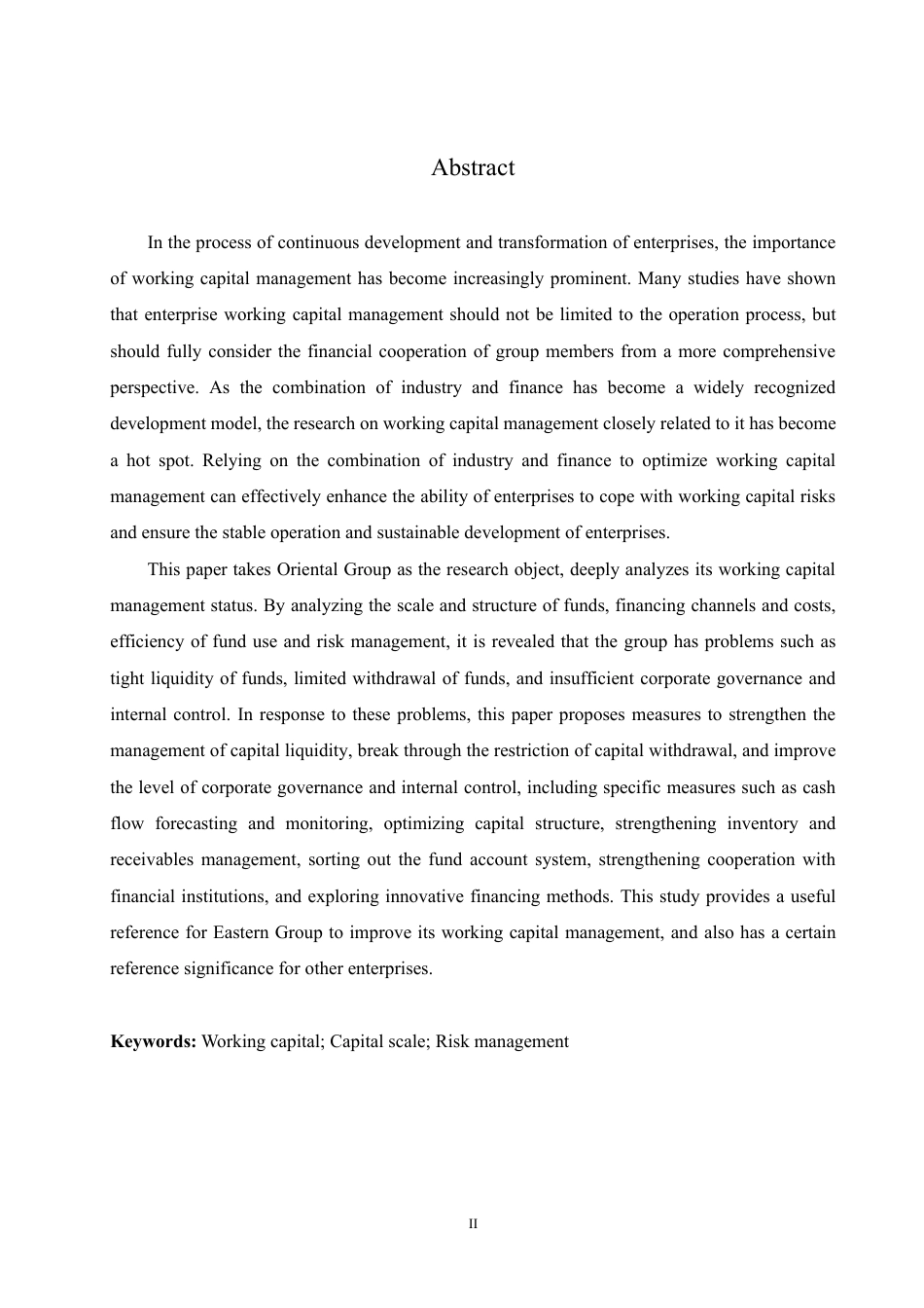 25年CH 东方集团营运资金管理问题分析-约22560字符终稿.pdf_第2页