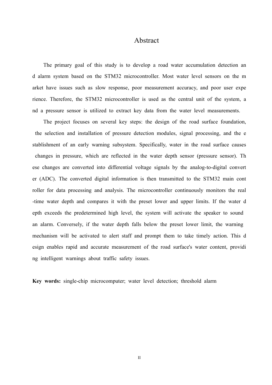 25年CH电气自动化 基于STM32单片机的道路水深检测预警装置设计（答 辩版）6-成教-约19444字符.pdf_第2页