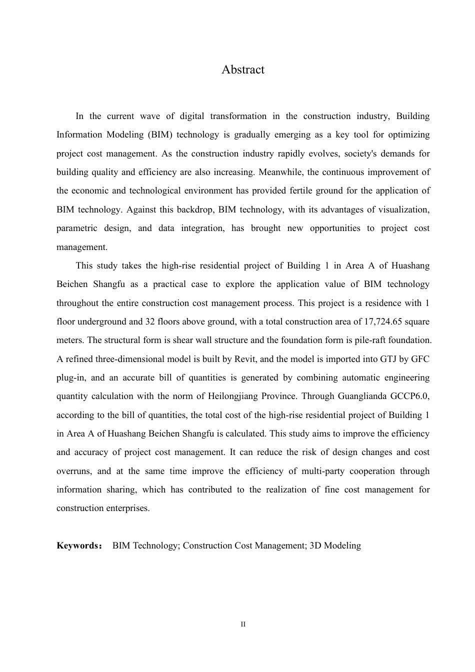 25年CH工程造价 BIM技术在华尚北宸尚府A区1号楼项目工程造价中的应用-(论文-BIM模型-rvt-)-zip-约21387字符终稿.pdf_第2页