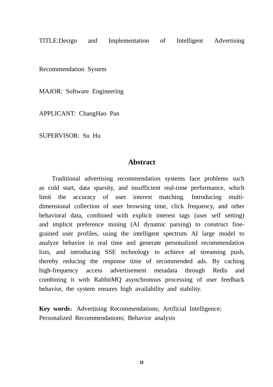25年CH软件工程 智能广告推荐系统的设计与实现-约26542字符.doc_第4页