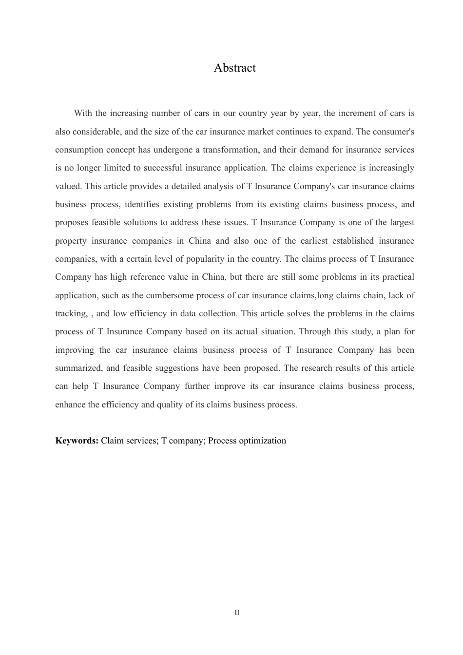 25年CH汽车服务工程 T公司车险理赔业务流程优化研究-约20886字符.pdf_第2页