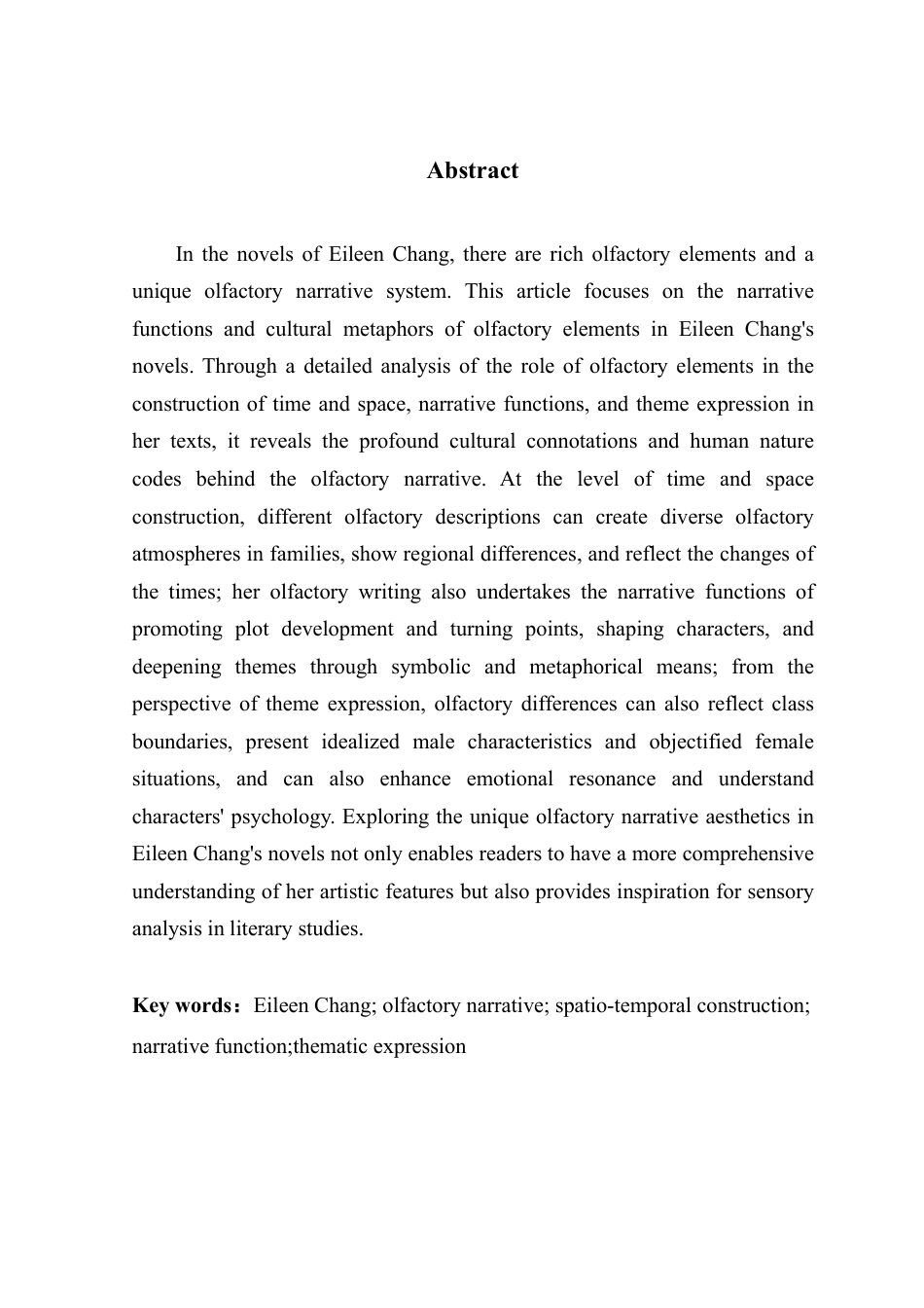 25年CH汉语言文学 论张爱玲小说中的嗅觉叙事维普终稿-约14879字符.pdf_第3页