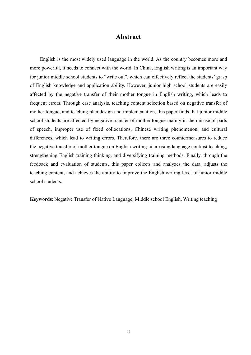 25年CH英语 基于母语负迁移的初中英语写作教学研究-约48226字符.pdf_第3页