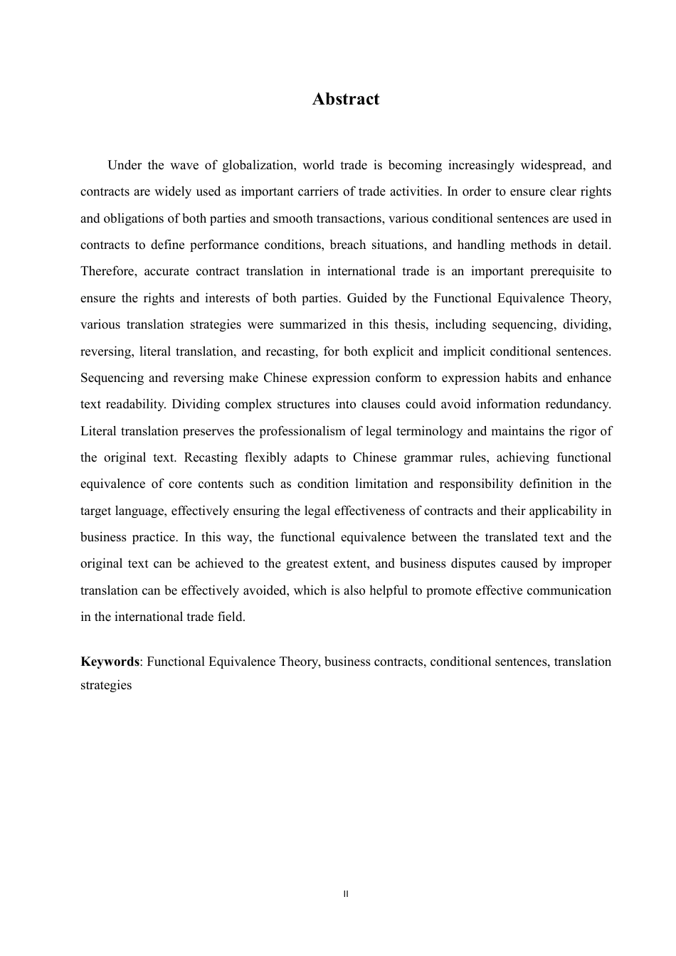 25年CH商务英语 功能对等理论视角下英文商务合同中条件句的翻译策略研究(2)-约45114字符.pdf_第3页