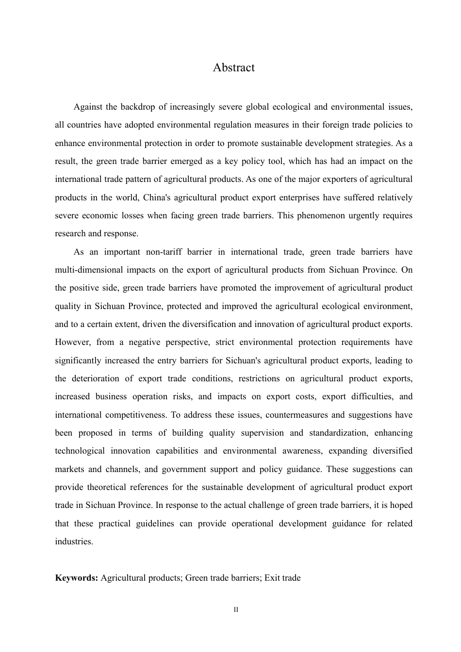 25年CH国际经济与贸易 绿色贸易壁垒对四川省农产品出口的影响pdf-约23089字符.pdf_第2页