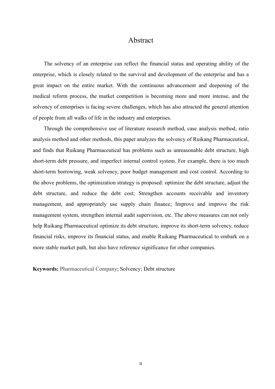 25年CH会计学 瑞康医药偿债能力存在的问题及对策分析-约13796字符.pdf_第2页