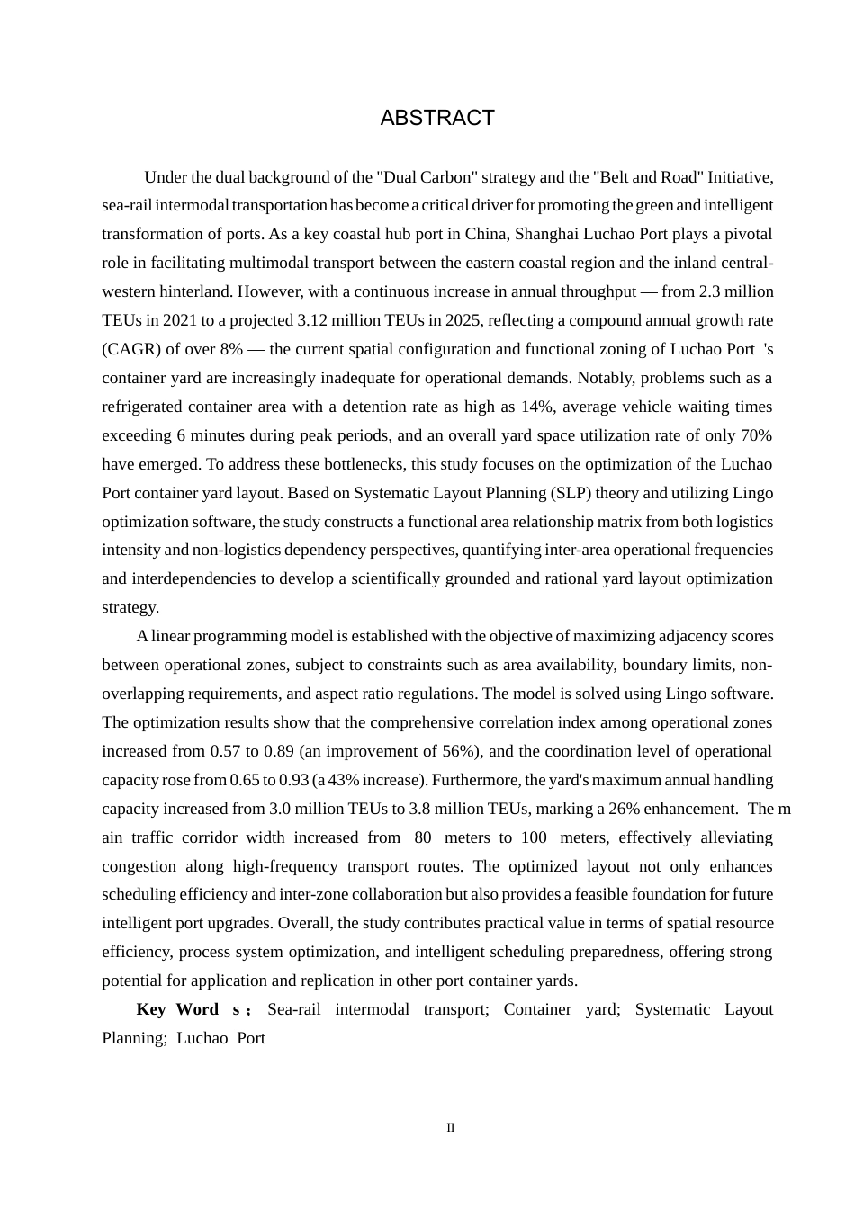 25年CH物流管理 海铁联运背景下上海芦潮港集装箱堆场布局优化研究6-04改（格式）最终(1)(1)终版-约18539字符.docx_第2页