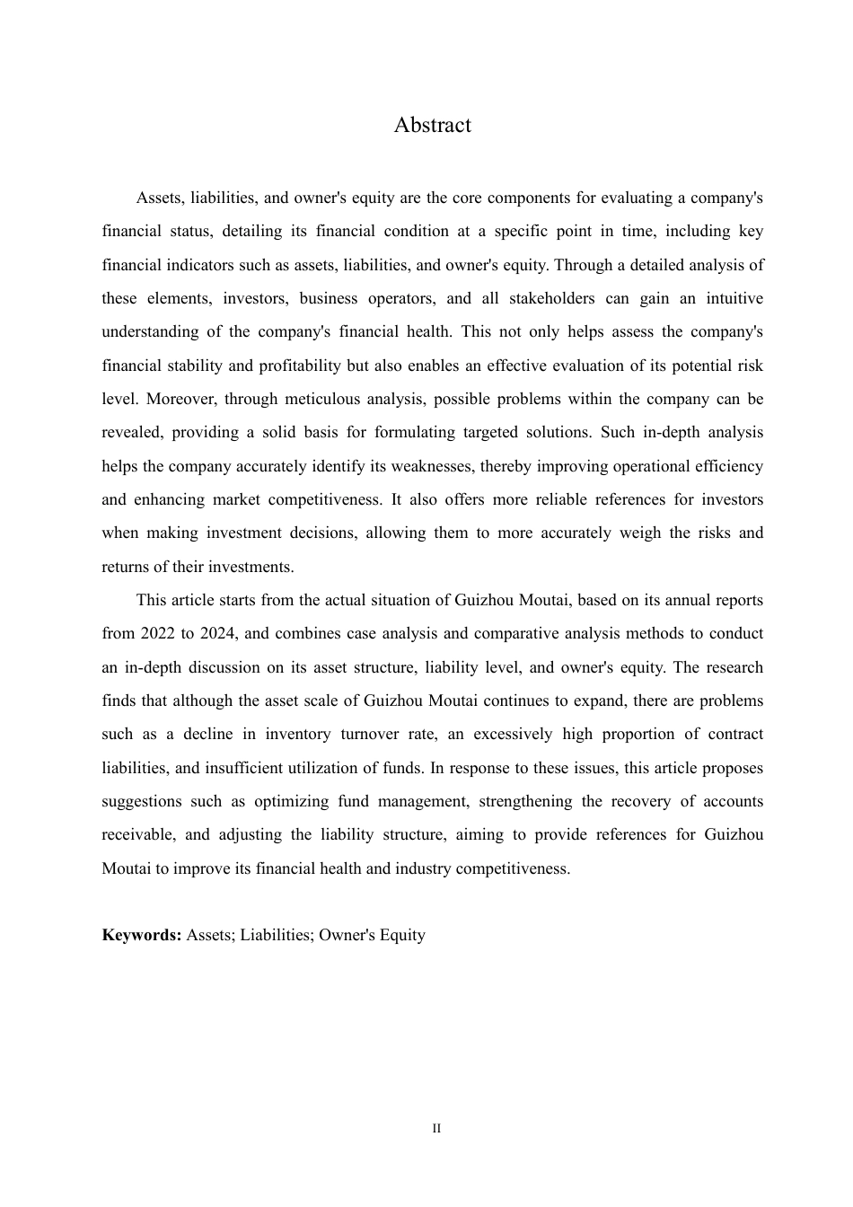 25年CH会计学 贵州茅台资产负债所有者权益情况分析-约17311字符.pdf_第2页