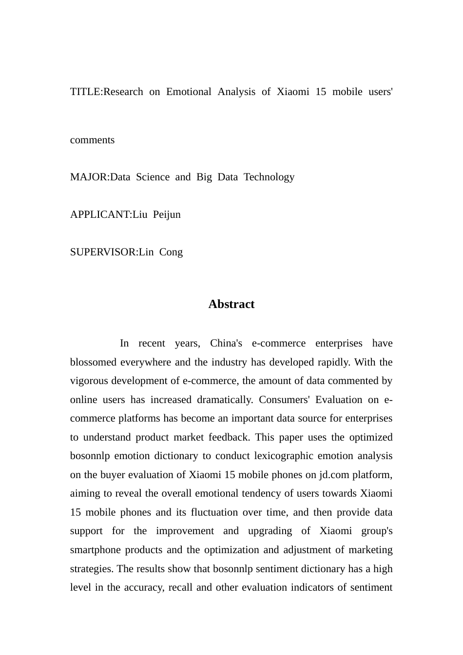 25年CH数据科学与大数据技术-小米15手机；用户评论；BosonNLP情感词典；情感分析最终稿-约13835字符.docx_第2页
