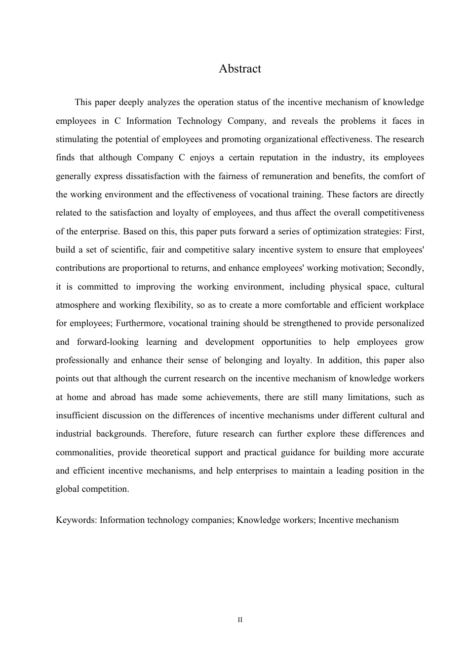 25年CH 人力资源管理 C信息技术公司知识型员工激励机制优-成教.pdf_第3页