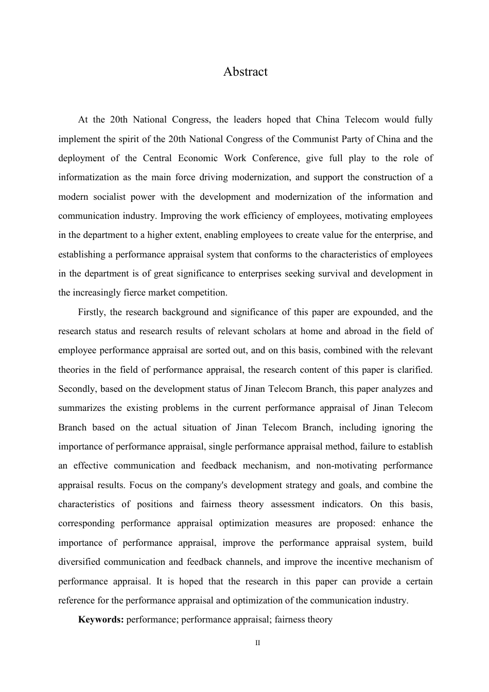 25年CH人力资源管理-济南电信分公司员工绩效考核问题优化研究-约17805字符.pdf_第2页