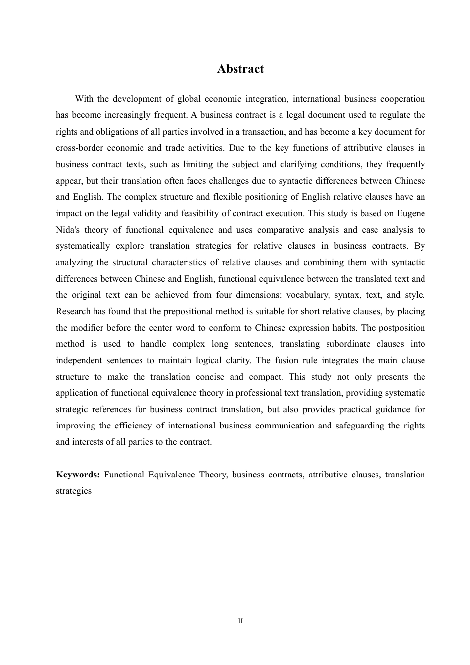 25年CH商务英语 功能对等理论指导下商务合同中定语从句的翻译研究doc(1)(6)-约52046字符.pdf_第3页