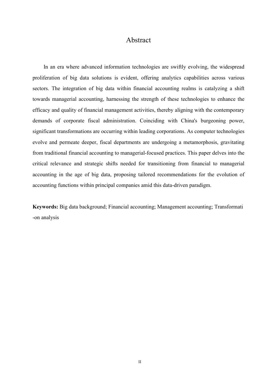 25年CH会计学 大数据背景下企业财务会计向管理会计的转型分析-约11889字符.pdf_第2页