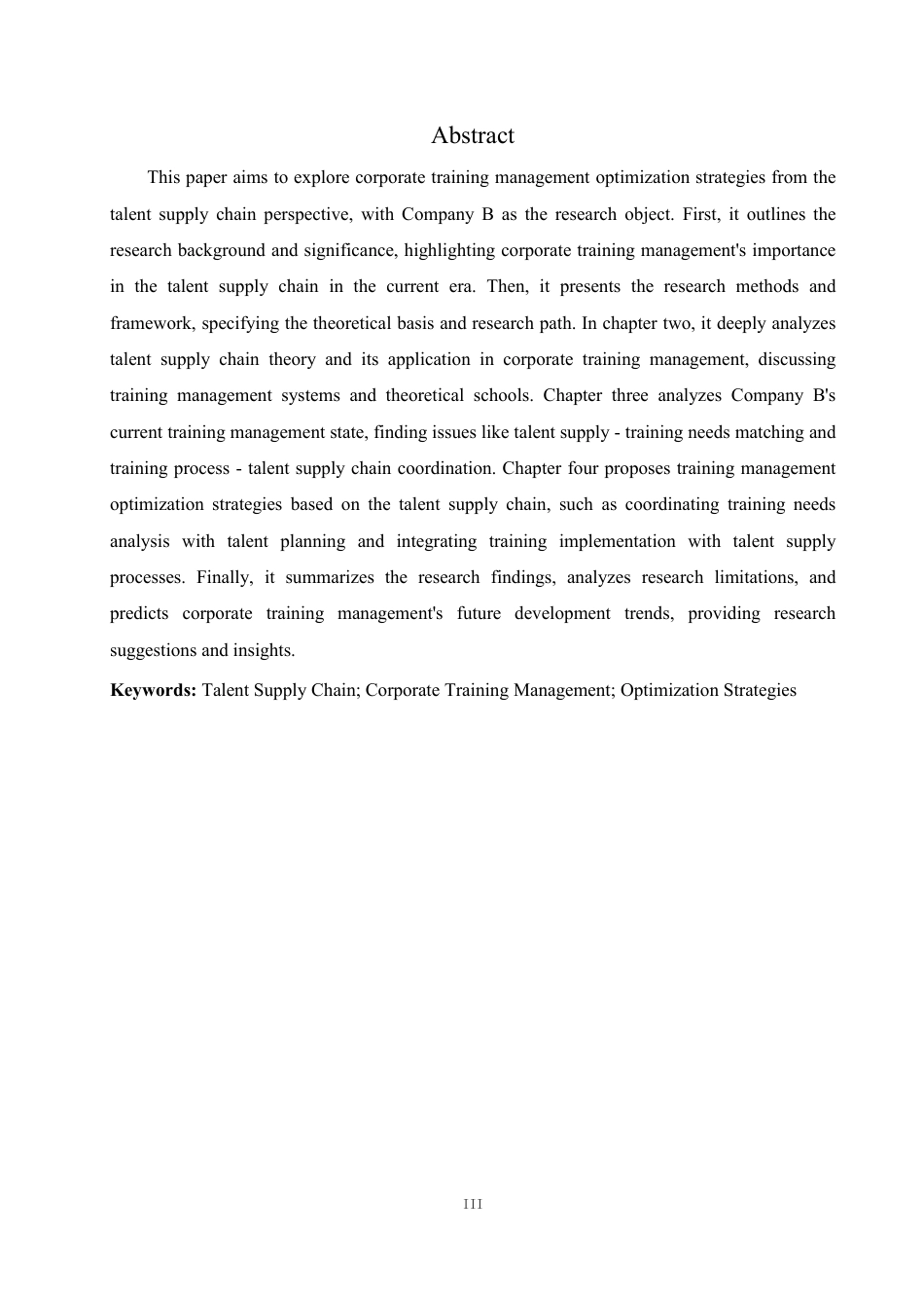 25年CH人力资源管理-人才供应链视角的企业培训管理研究——以B公司为例-约14211字符.pdf_第3页