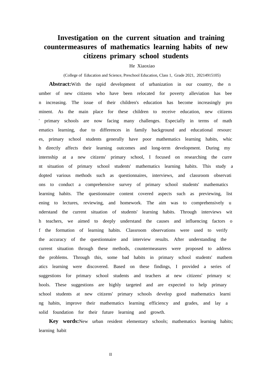 25年CH小学教育-新市民小学；数学学习习惯；学习习惯(终)-约44322字符.docx_第2页