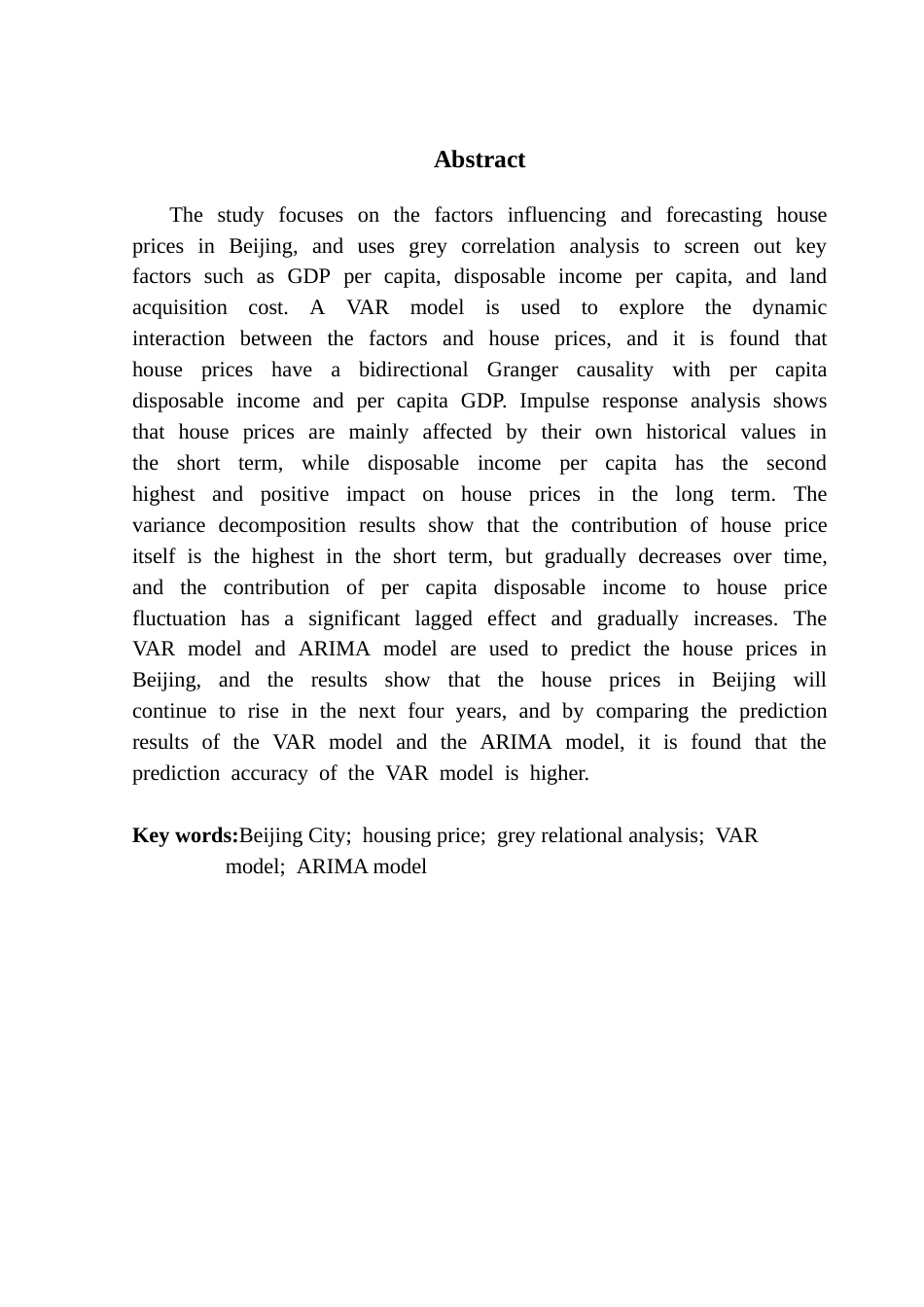 25年CH经济统计学 关键词：北京市；房价；灰色关联分析；VAR模型；ARIMA模型终稿-约19921字符.docx_第2页