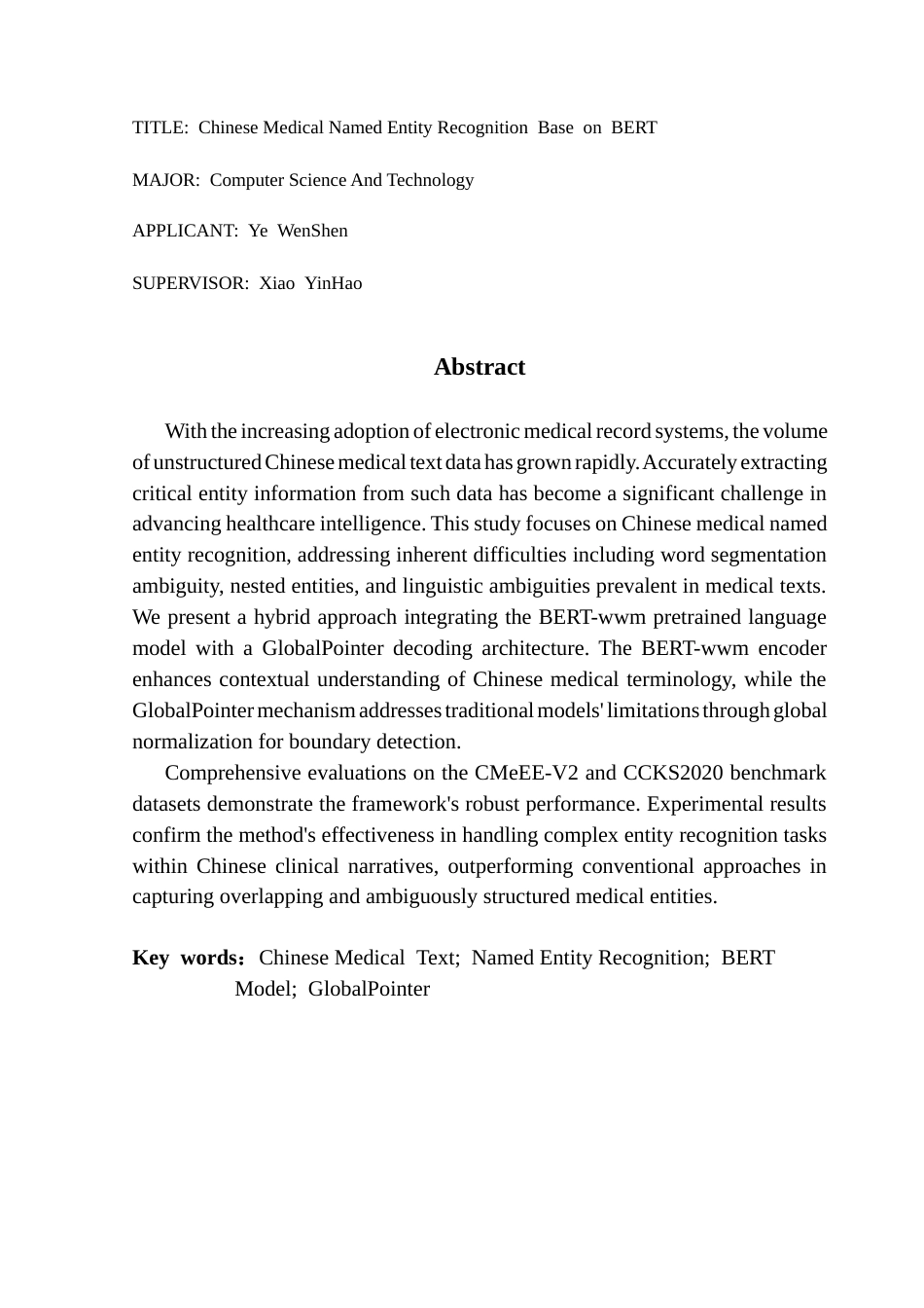 25年CH计算机科学 中文医学文本；命名实体识别；BERT模型；GlobalPointer终稿-约20858字符.docx_第3页