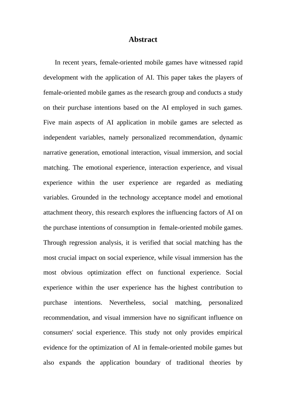 25年CH工商管理 基于用户体验的AI技术在女性向手机游戏中对购买意愿的影响分析终稿-约17907字符.docx_第3页