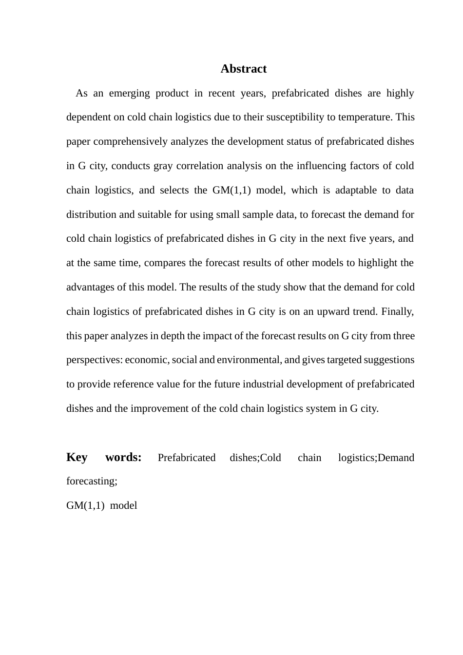 25年CH供应链管理 关键词：预制菜；冷链物流；需求预测；GM（1,1）模型终稿-约22520字符.docx_第2页