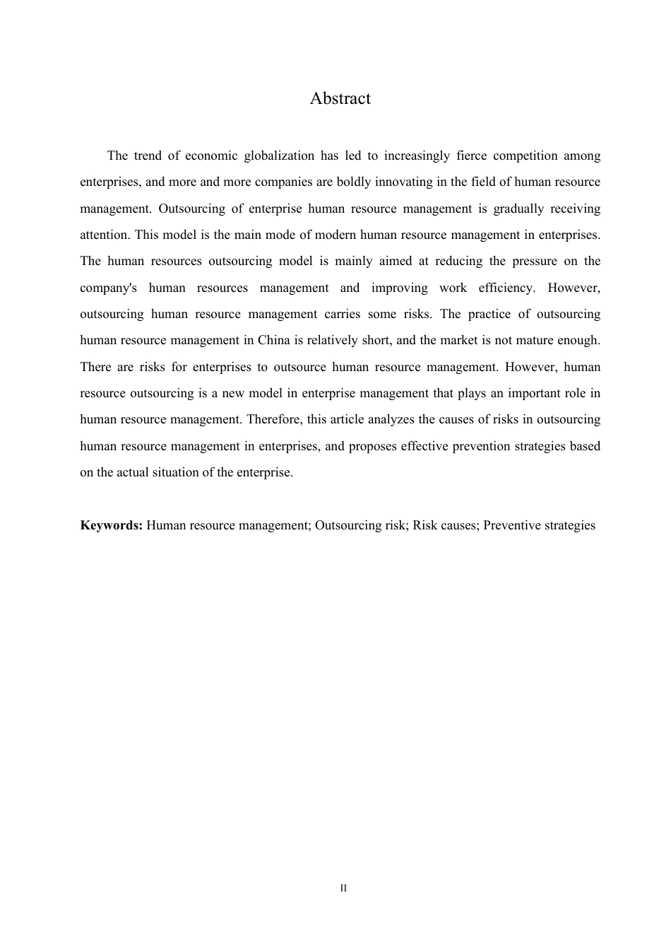 25年CH人力资源管理-人力资源外包面临的风险与规避策略-约10612字符.pdf_第2页