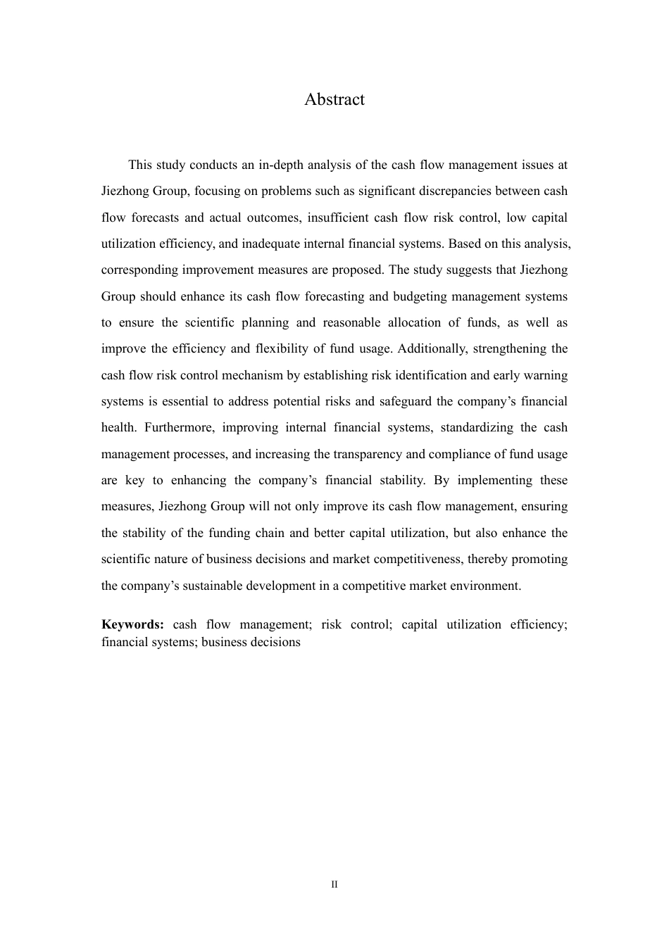 25年CH会计学 齐欣-捷众集团现金流管理存在问题及对策研究-约11401字符.pdf_第2页