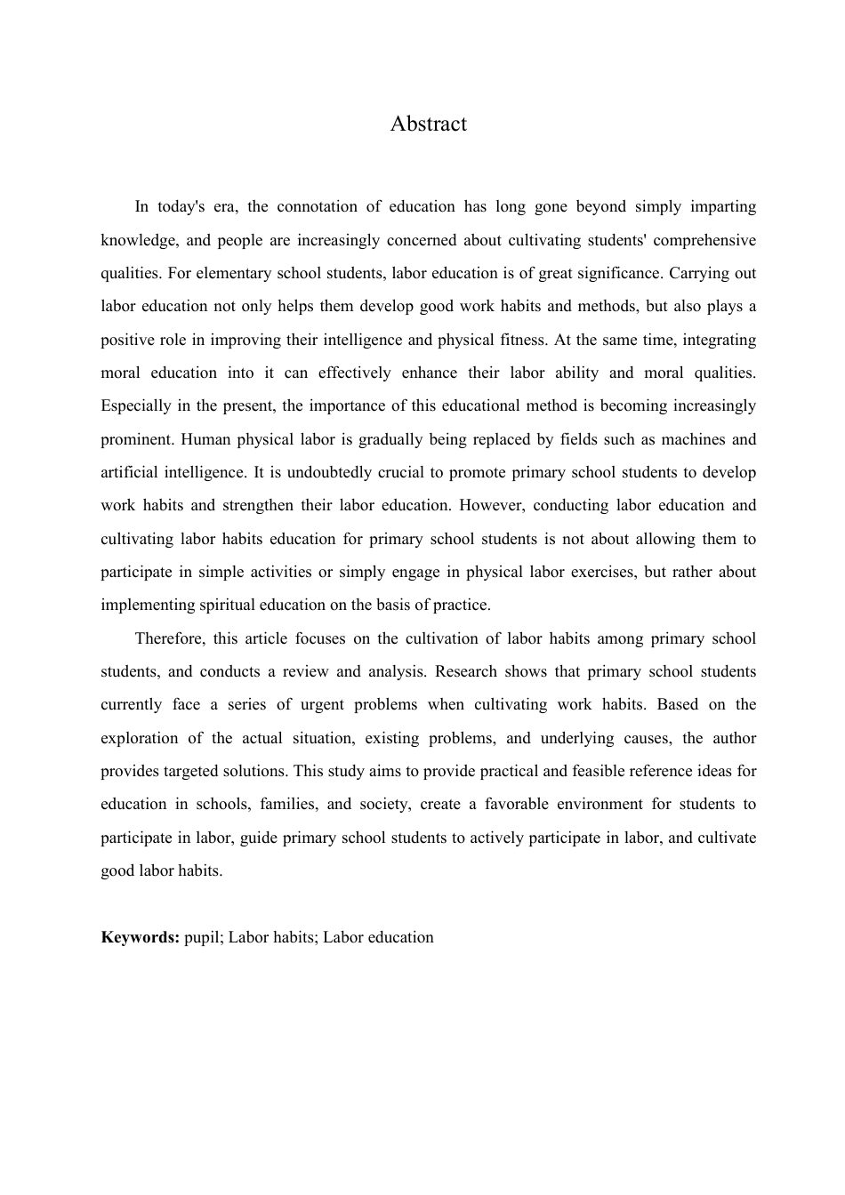 25年CH 小学生劳动习惯养成问题及对策研究-成教.pdf_第4页