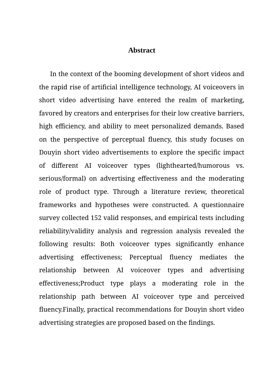 25年CH市场营销 关键词：配音类型；感知流畅性；广告效果；抖音短视频广告；产品类型终稿-约20776字符.docx_第2页