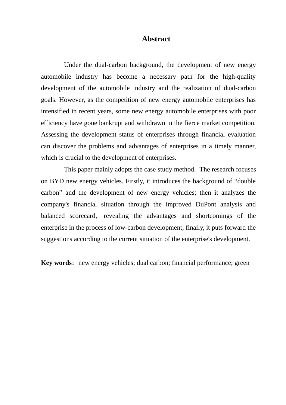 25年CH会计学 “双碳”背景下新能源汽车财务绩效评价及提升对策研究——以比亚迪为例终稿-约14256字符.docx_第3页