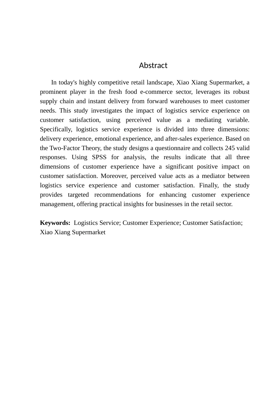 25年CH供应链管理 标题：小象超市物流服务体验与顾客满意度的关系研究终稿-约18606字符.docx_第3页